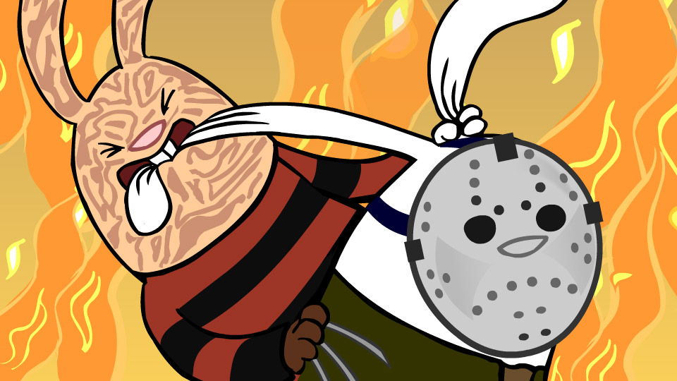 Freddy vs. Jason in 30 Seconds (and re-enacted by Bunnies)