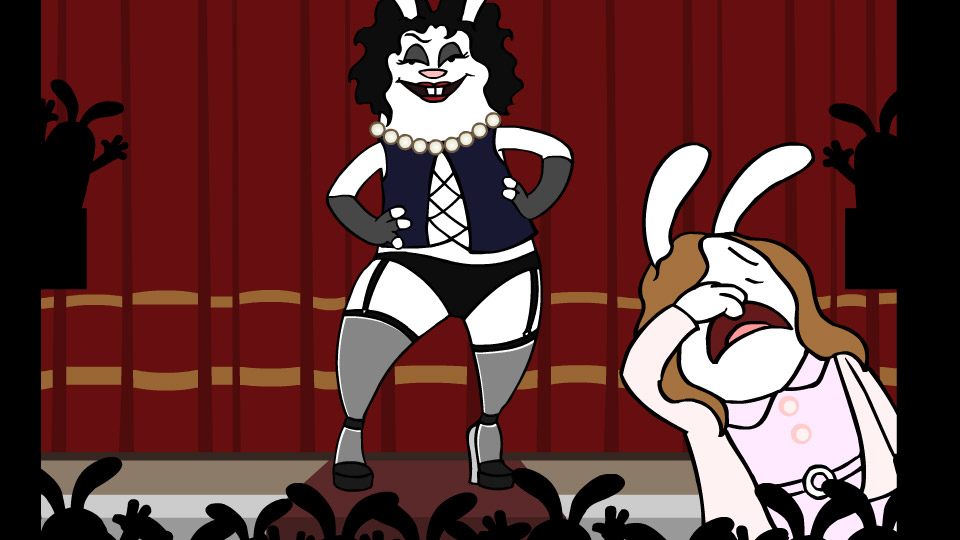 Rocky Horror Picture Show in 30 Seconds (and re-enacted by Bunnies)
