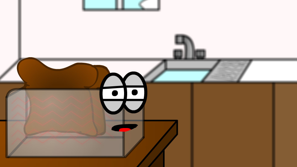 Sad Sad Toaster Made of Glass