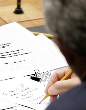 [George W. Bush - I think I may need a bathroom break.]