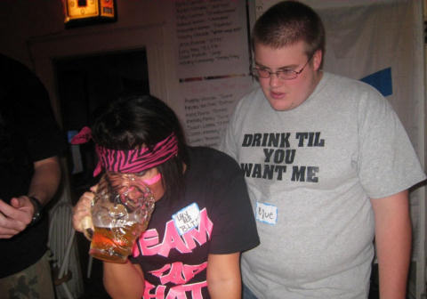 Saw about 10 of these guys at a sexy rock concert last night.  Prying at every girl for her phone number. Drink til you want me