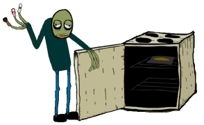 I have a fish cooking in the oven.